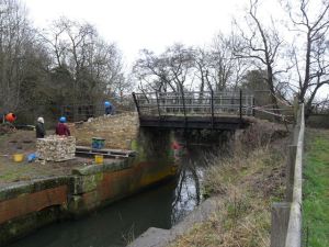 Trust members working on the Lock at Pipps Ford