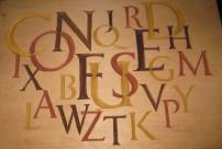 Maureen's Test Piece - Carving of the Alphabet